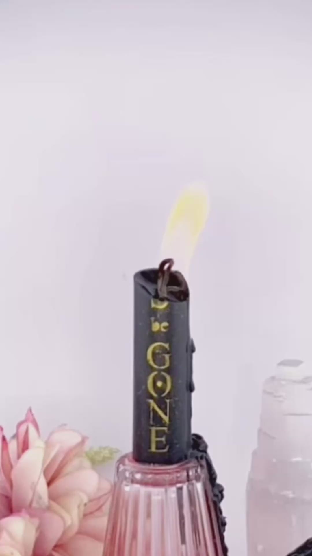 Reverse time lapse videos of Inscribed Taper Spell Candles